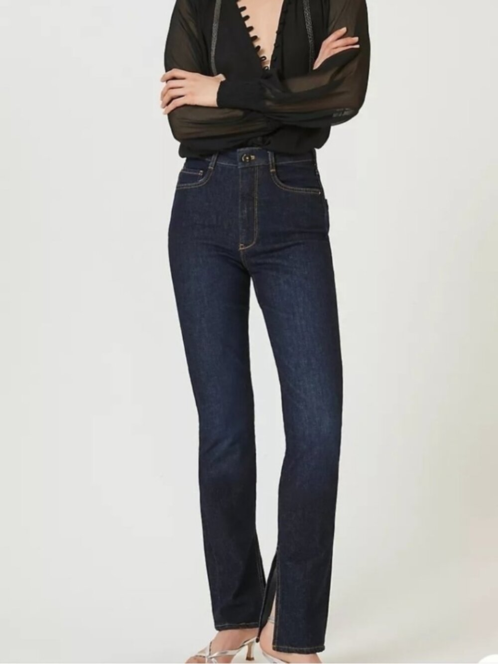 ANTHROPOLOGIE Women's EUC Pilcro The Split Straight Jeans | Size 28
